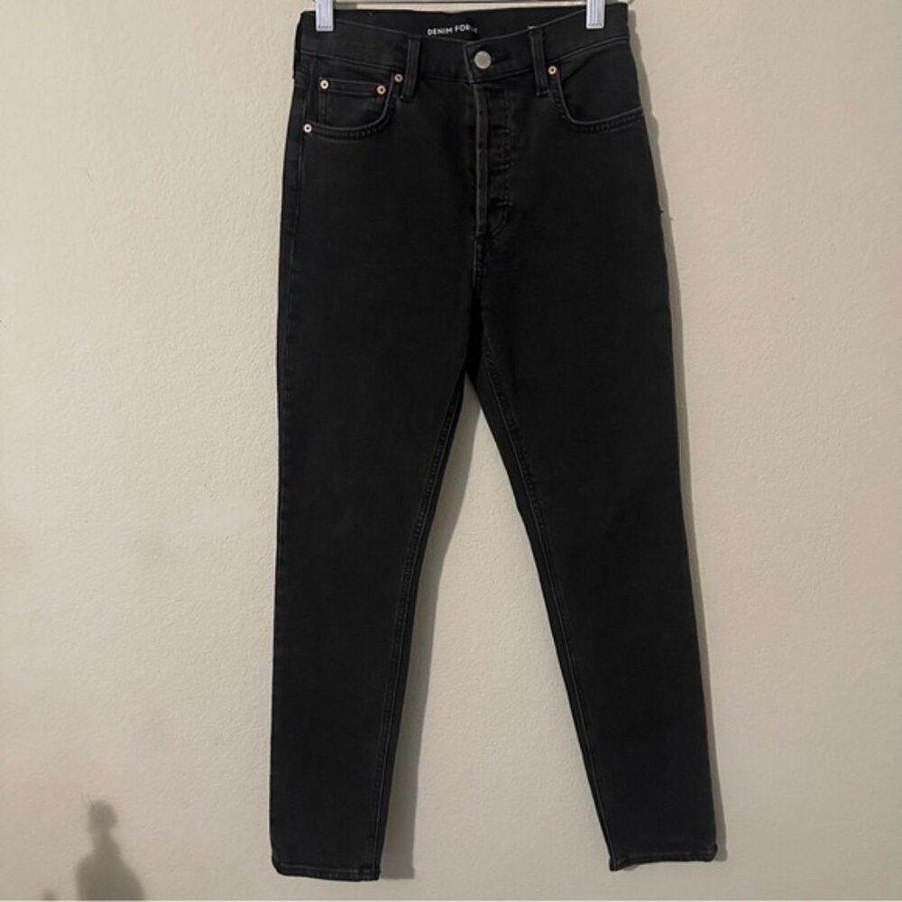Aritzia Black Denim Forum The Yoko High Rise Slim Size 24 - Picture 3 of 10